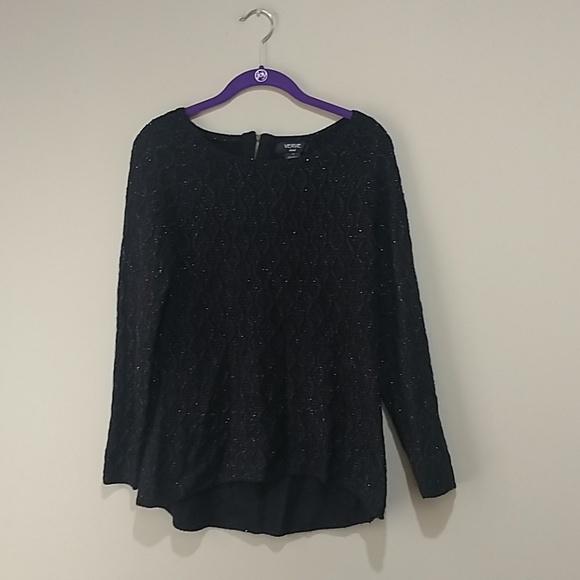verge ami Sweaters - 🦃3 for $10 black sweater/glitter woven pattern